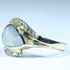 Natural Solid Australian Boulder Opal and Diamond Gold Ring - Size 7 Code - EM267