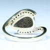 Natural Solid Australian Boulder Opal and Diamond Gold Ring - Size 7 Code - EM267