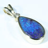 Natural Australian Boulder Opal and Diamond Gold Pendant (14mm x 8mm) Code - AA226