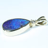 Natural Australian Boulder Opal and Diamond Gold Pendant (14mm x 8mm) Code - AA226