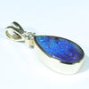 Natural Australian Boulder Opal and Diamond Gold Pendant (14mm x 8mm) Code - AA226