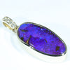 Natural Australian Boulder Opal and Diamond Gold Pendant (20mm x 9.5mm) Code - AA211