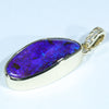 Natural Australian Boulder Opal and Diamond Gold Pendant (20mm x 9.5mm) Code - AA211