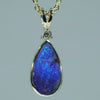 Natural Australian Boulder Opal Gold and Diamond Pendant