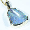 Natural Solid Australian Boulder Opal Gold Pendant (17mm x 14mm) Code - AA218