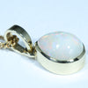 Coober Pedy Solid White Opal Gold Pendant (9mm x 7.5mm) Code - AA185