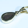 Natural Australian Boulder Opal and Diamond Gold Pendant (10mm x 7mm) Code - AA221