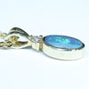 Natural Australian Boulder Opal and Diamond Gold Pendant (9mm x 6mm) Code - AA246