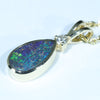 Natural Australian Boulder Opal and Diamond Gold Pendant (11mm x 6.5mm) Code - AA237
