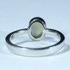 Coober Pedy Solid White Opal Silver Ring - Size 7.25 Code CC255