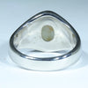 Coober Pedy Solid White Opal Mens Silver Ring - Size 11.25 Code - MM48