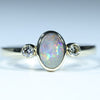 Natural Australian Boulder Opal Gold and Diamond Ring