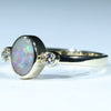 10k Gold - Solid Queensland Boulder Opal - Natural Diamonds