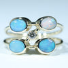 Natural Australian Boulder Opal Gold and Diamond Dress Ring