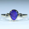 Natural Solid Australian Boulder Opal and Diamond Gold Ring - Size 7.75 Code - EM282