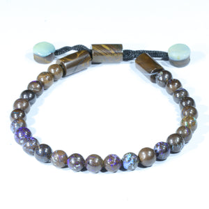 Natural Australian Boulder Opal Matrix Adjustable Bracelet