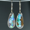 Natural Australian Queensland Boulder Opal Gold Earrings - Australian Opal Shop Gold Coast