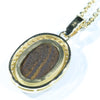 Natural Australian Boulder Opal and Diamond 18k Gold Pendant (14mm x 9mm) Code - AA240