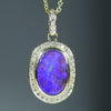 18k Gold Natural Australian Boulder Opal Gold and Diamond Pendant - Australian Opal Shop Gold Coast