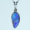 Natural Australian Boulder Opal Silver and Diamond Pendant