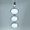 Coober Pedy White Opal Silver Pendant with Silver Chain (8.5mm x 6.5mm)  Code - Y40