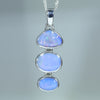 Natural Australian Boulder Opal 3 Drop Silver Pendant