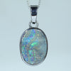 Natural Australian Boulder Opal Silver Pendant