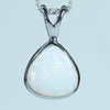 Natural Australian White Opal Silver Pendant