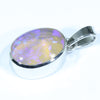 Australian Crystal Opal Silver Pendant with Silver Chain (12mm x 8.5mm) Code - Y33