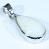 Coober Pedy White Opal Silver Pendant with Silver Chain (14mm x 7.5mm)  Code - Y24