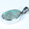 Australian Boulder Opal Silver Pendant with Silver Chain (14mm x 10mm) Code - Y27