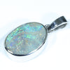 Australian Boulder Opal Silver Pendant with Silver Chain (14mm x 10mm) Code - Y27