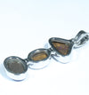 Australian Boulder Opal Silver Pendant with Silver Chain (10.5mm x 7mm) Code - Y28