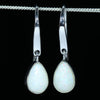 Natural Australian Coober Pedy White Opal Silver Drop Earrings - Australian Opal Shop