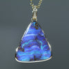 Natural Australian Boulder Opal Natural Picture Stone Gold and Diamond Pendant