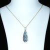 Natural Australian Boulder Opal and Diamond Gold Pendant (30mm x 11mm) Code - Z15