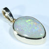 Coober Pedy Solid Crystal Opal Gold Pendant (12.5mm x 9mm ) Code - Z17