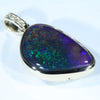 Lightning Ridge Black Crystal Opal and Diamond Gold Pendant (21mm x 15mm ) Code - Z28