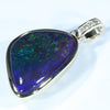 Lightning Ridge Black Crystal Opal and Diamond Gold Pendant (21mm x 15mm ) Code - Z28