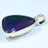 Lightning Ridge Black Crystal Opal and Diamond Gold Pendant (21mm x 15mm ) Code - Z28