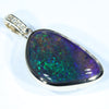 Lightning Ridge Black Crystal Opal and Diamond Gold Pendant (21mm x 15mm ) Code - Z28