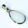Coober Pedy Solid White Opal Gold Pendant (12mm x 7.5mm ) Code - AA253