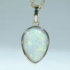 Natural Australian Coober Pedy Crystal Opal Gold Pendant