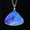 Natural Australian Queensland Solid Boulder Opal Gold Pendant