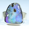 Natural Australian Solid Queensland Boulder Opal Gold Ring