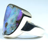 Natural Solid Australian Boulder Opal Gold Ring - Size 7.25  US Code - V002