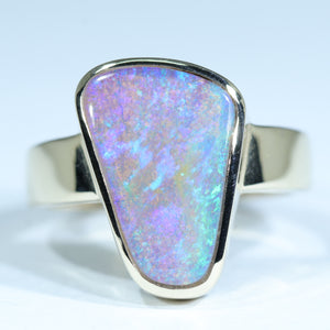 Natural Australian Boulder Opal Gold Ring