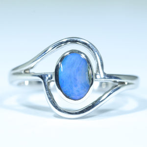 Natural Australian Boulder Opal Silver Ring