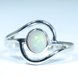 Natural Australian Lightning Ridge Silver Opal Ring