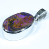 Australian Boulder Opal Silver Pendant with Silver Chain (14mm x 8mm) Code - FF525